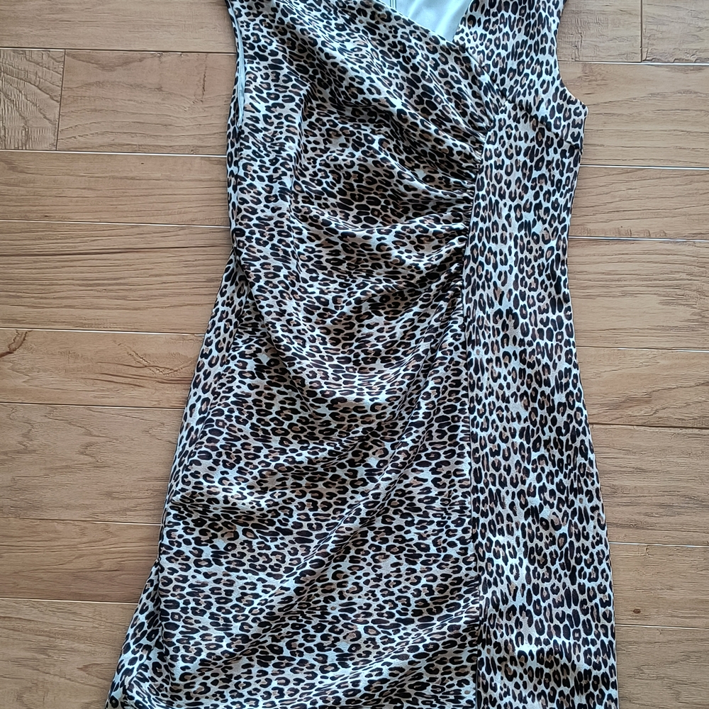 The Limited Brown and Black Asymmetrical Bodycon Midi Dress